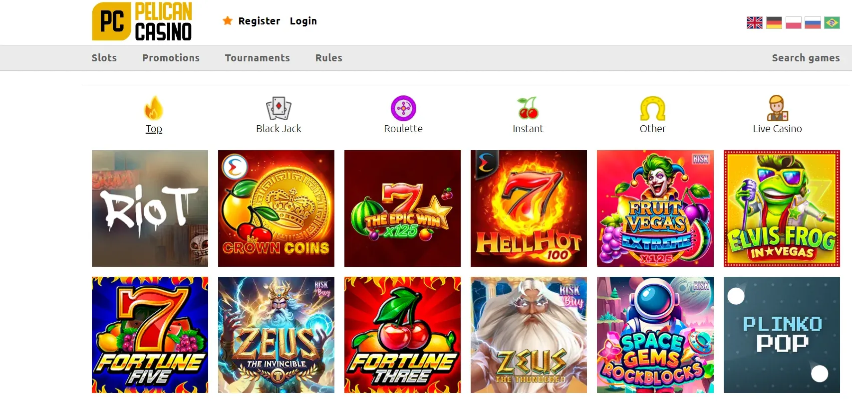 pelican casino slots